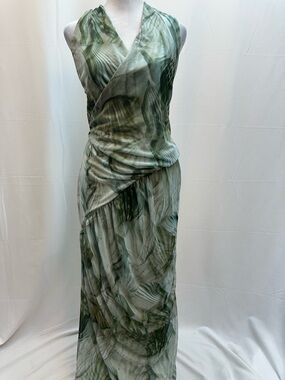 ASOS Green Printed Halter Open back Maxi Dress 16 NEW